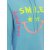 ZWILLINGSHERZ Hoodie - HAPPY SMILE LOVE - Türkis M