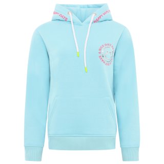 ZWILLINGSHERZ Hoodie "Paillette Smile" - Türkis S