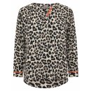 ZWILLINGSHERZ Bluse "Leo Wild Mind" mit Details in Neonorange