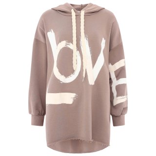 ZWILLINGSHERZ Hoodie "Love" - Taupe